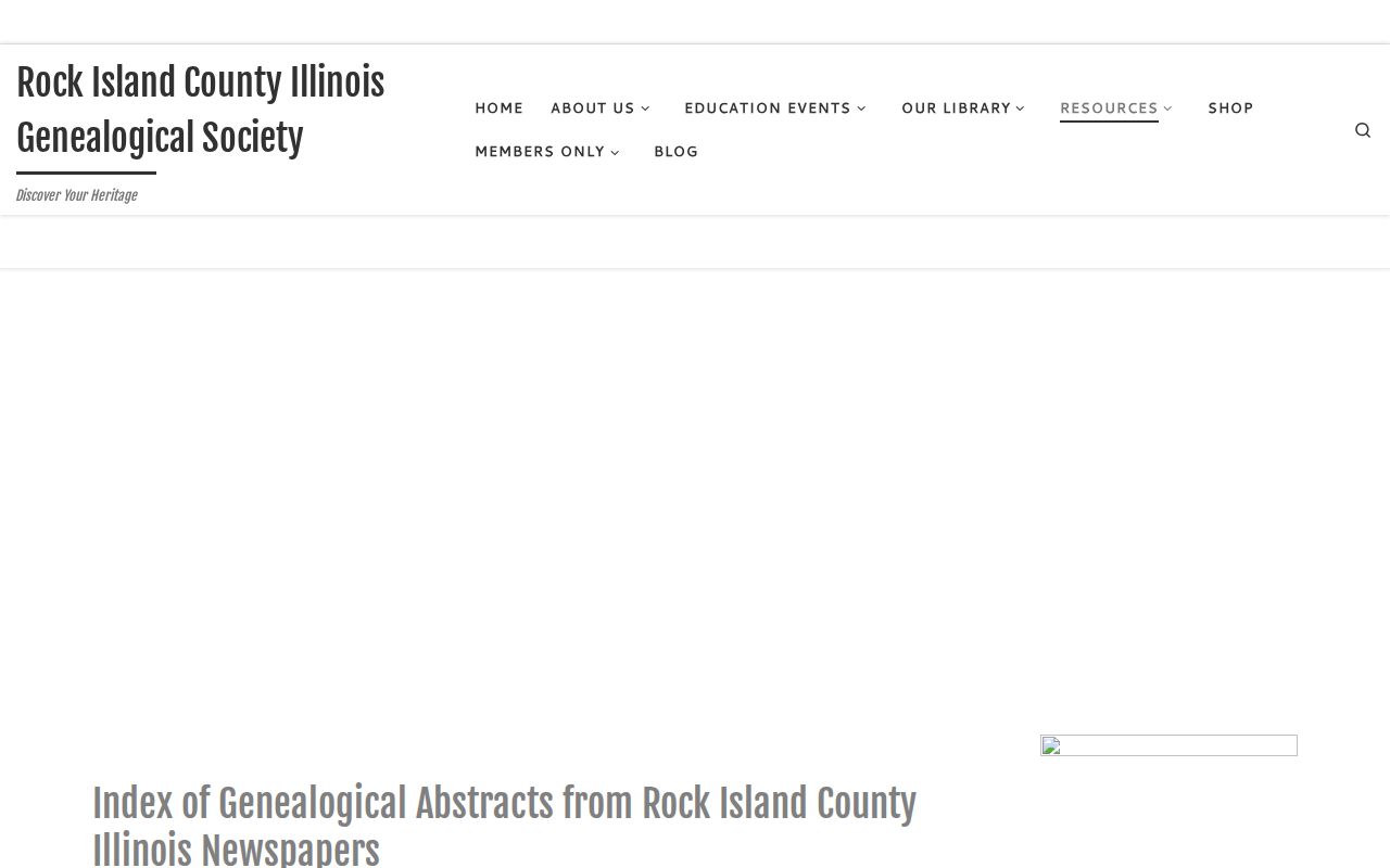 RICIGS newspaper abstract indexes for East Moline family history searches