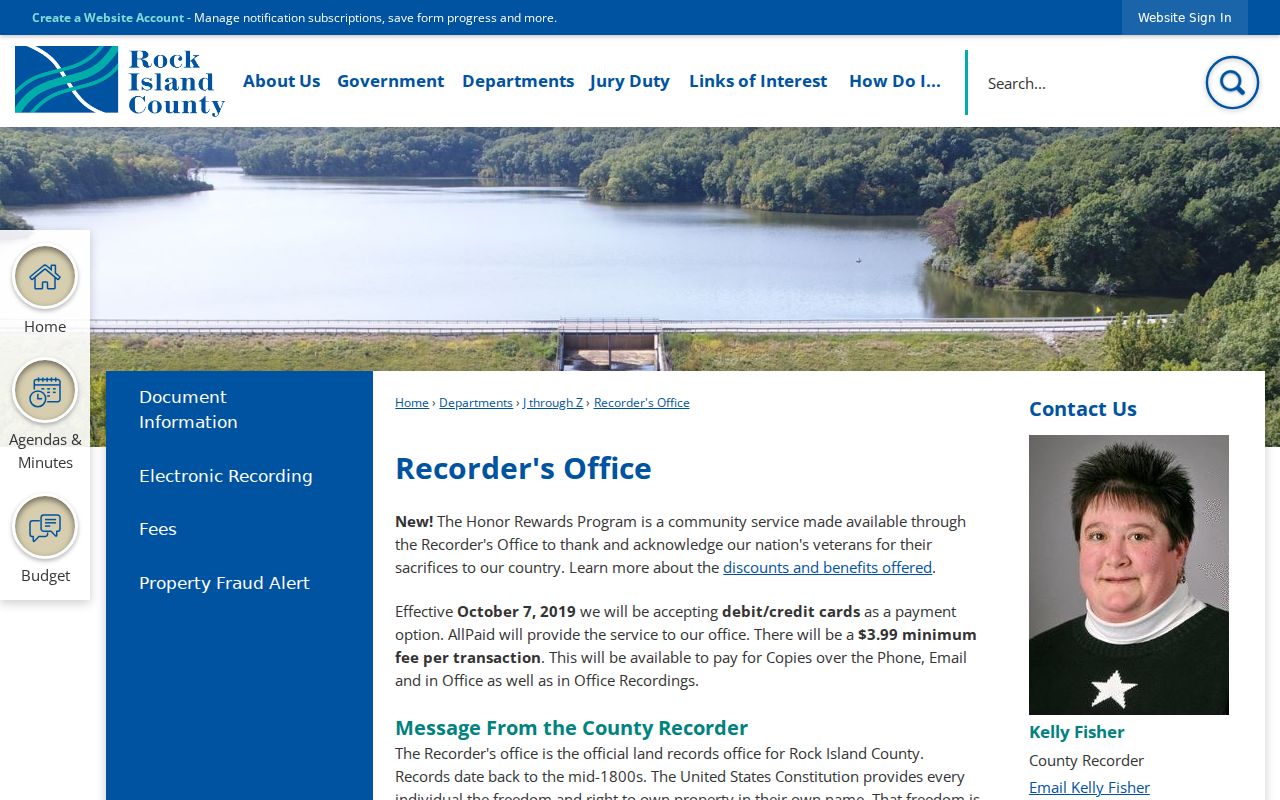 Rock Island County Recorder page for East Moline deed research