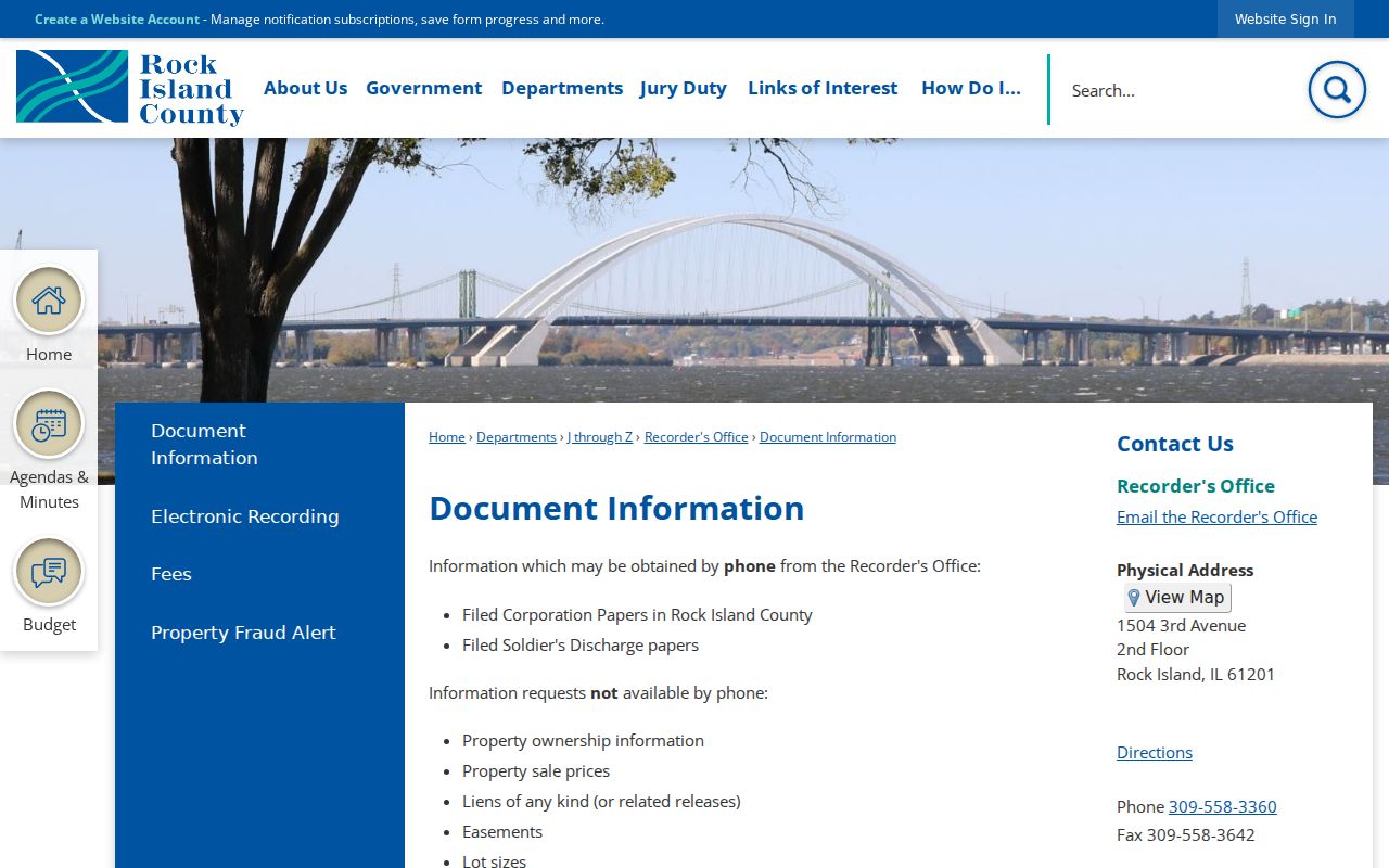 East Moline previous residents Recorder document information