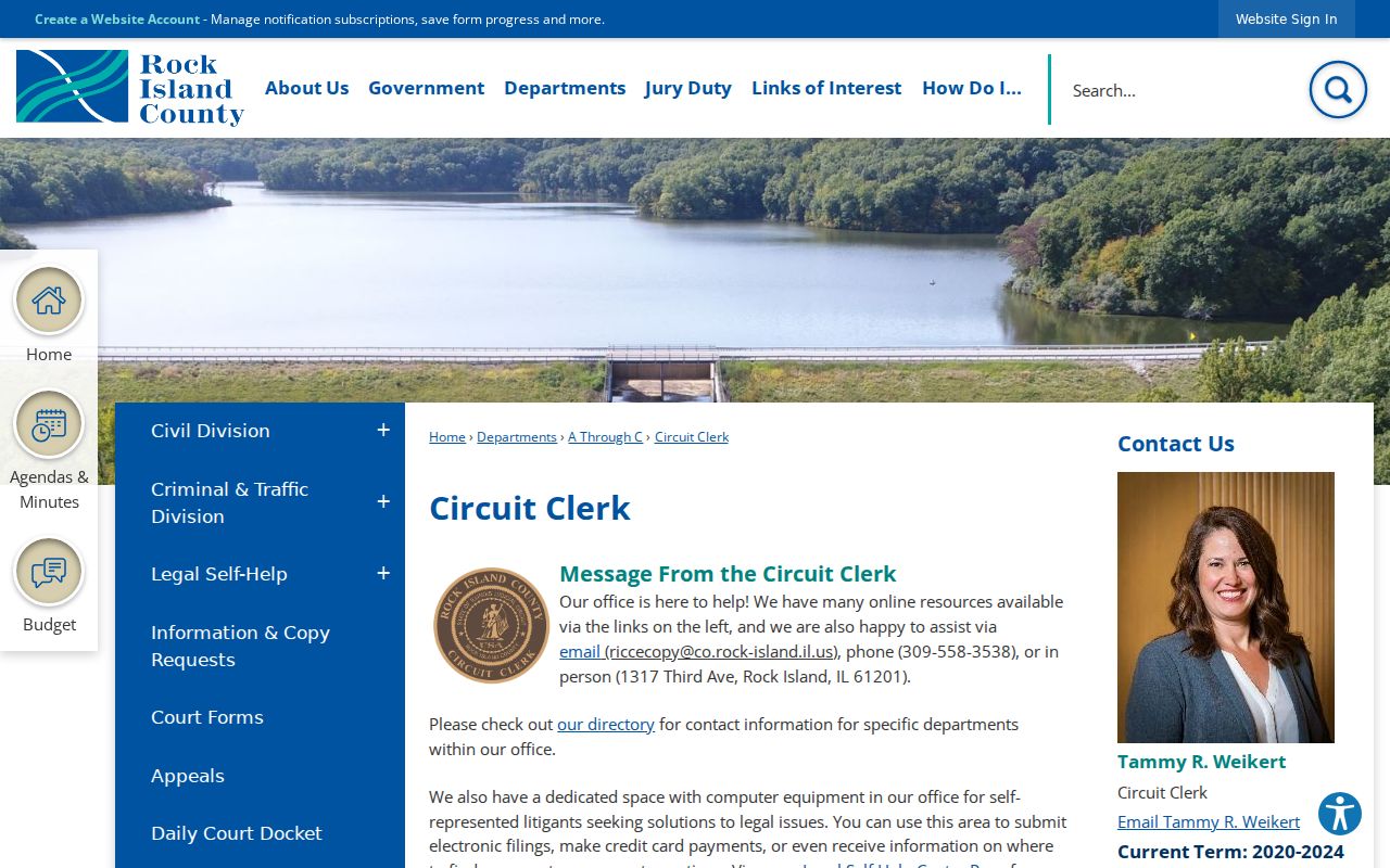 Rock Island County Circuit Clerk records access page for an East Moline resident lookup