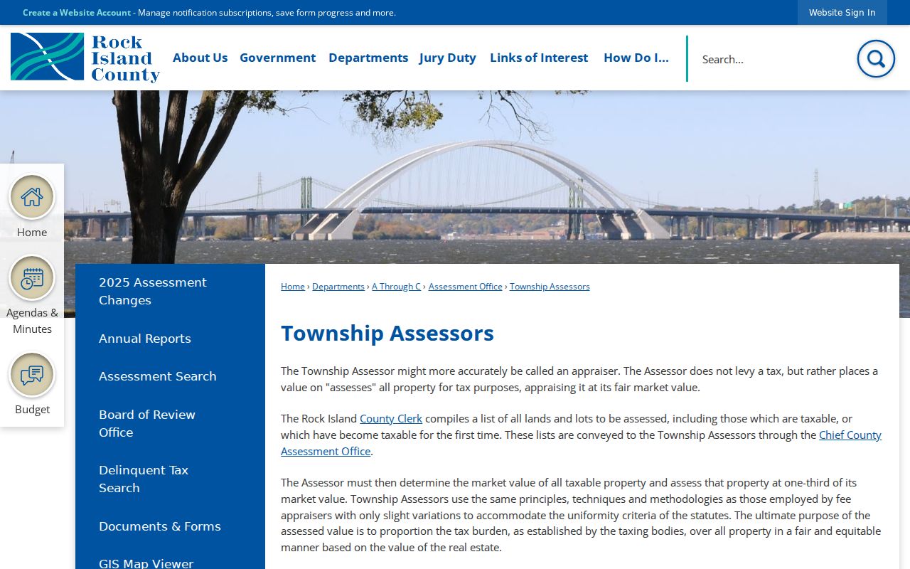 Rock Island County township assessor contacts relevant to East Moline parcels